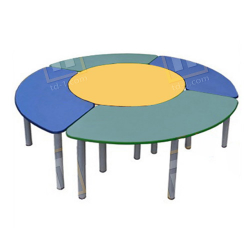 Стол детский круглый составной регулируемый из ЛДСП (5 частей, d-160см), Модель 32