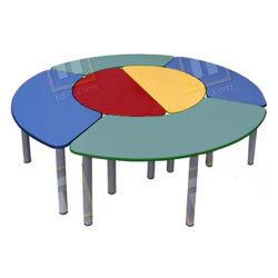 Стол детский круглый составной регулируемый из ЛДСП (6 частей, d-210см), Модель 33